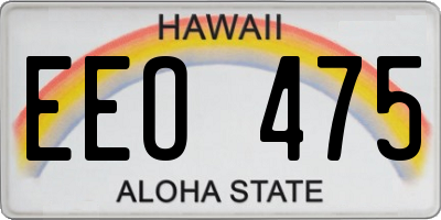 HI license plate EEO475