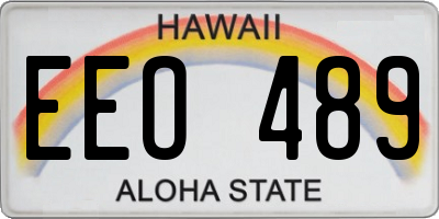 HI license plate EEO489