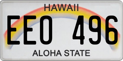 HI license plate EEO496