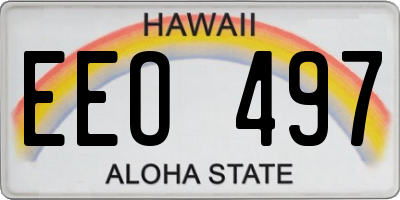 HI license plate EEO497