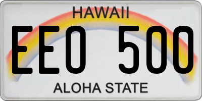 HI license plate EEO500