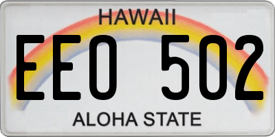 HI license plate EEO502