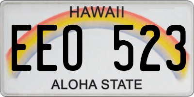 HI license plate EEO523