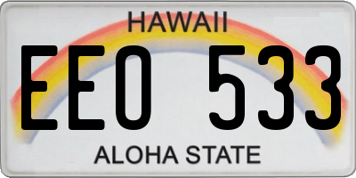 HI license plate EEO533