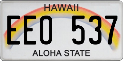 HI license plate EEO537