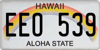 HI license plate EEO539