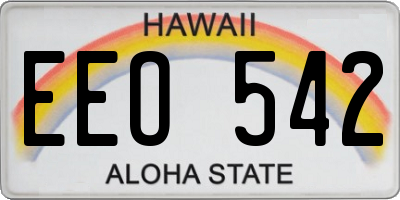 HI license plate EEO542