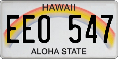 HI license plate EEO547