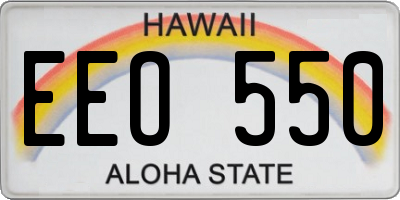 HI license plate EEO550