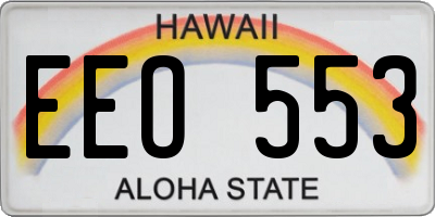 HI license plate EEO553