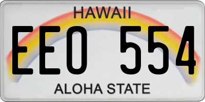 HI license plate EEO554
