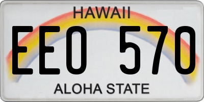 HI license plate EEO570