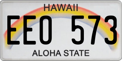 HI license plate EEO573