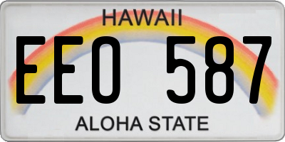 HI license plate EEO587