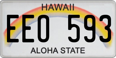 HI license plate EEO593