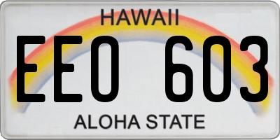 HI license plate EEO603