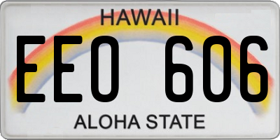 HI license plate EEO606