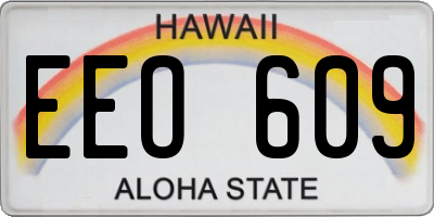 HI license plate EEO609