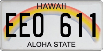 HI license plate EEO611