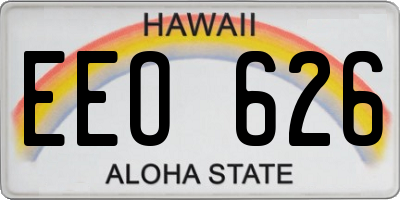 HI license plate EEO626