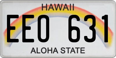 HI license plate EEO631