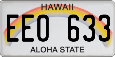 HI license plate EEO633