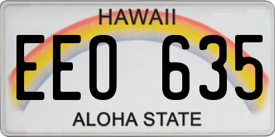 HI license plate EEO635