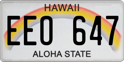 HI license plate EEO647