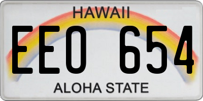 HI license plate EEO654