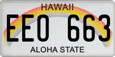 HI license plate EEO663