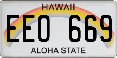 HI license plate EEO669