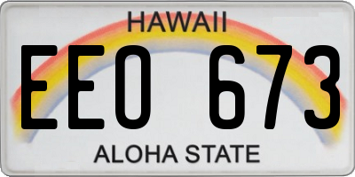 HI license plate EEO673