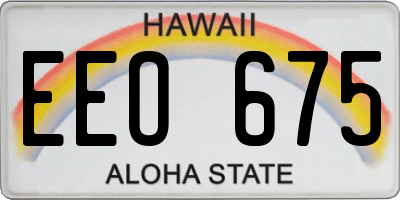 HI license plate EEO675
