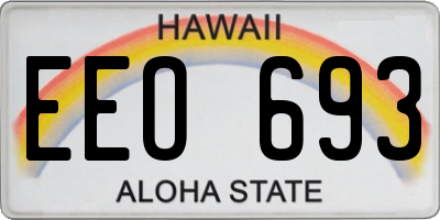 HI license plate EEO693