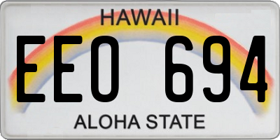 HI license plate EEO694