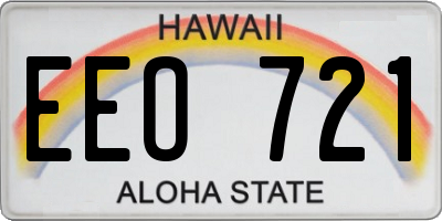 HI license plate EEO721