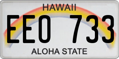 HI license plate EEO733