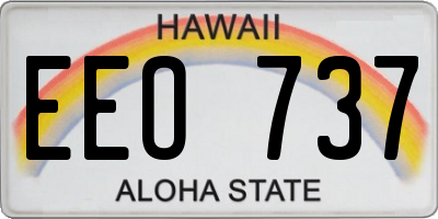 HI license plate EEO737