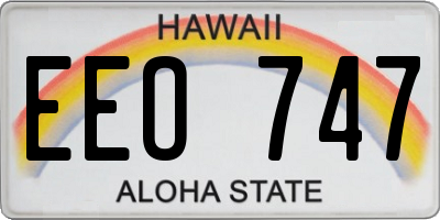 HI license plate EEO747