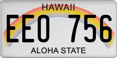 HI license plate EEO756