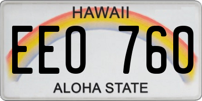 HI license plate EEO760