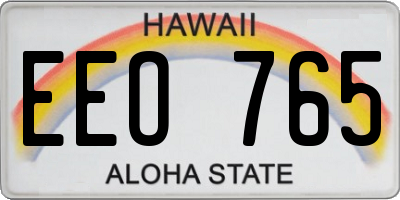 HI license plate EEO765