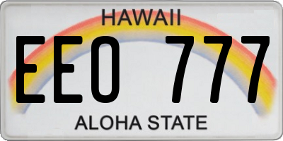 HI license plate EEO777