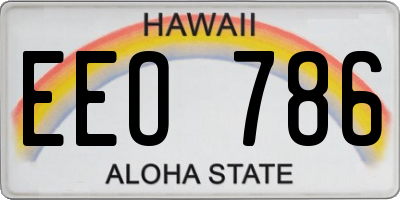 HI license plate EEO786