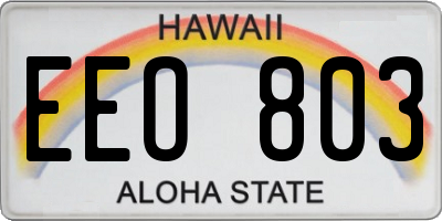 HI license plate EEO803