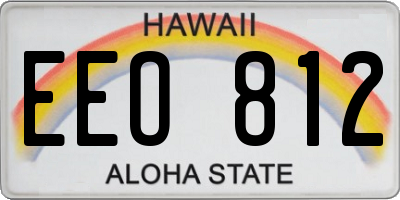 HI license plate EEO812