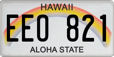 HI license plate EEO821
