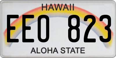 HI license plate EEO823