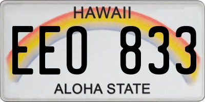 HI license plate EEO833