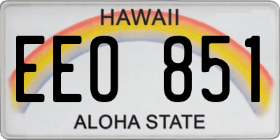 HI license plate EEO851